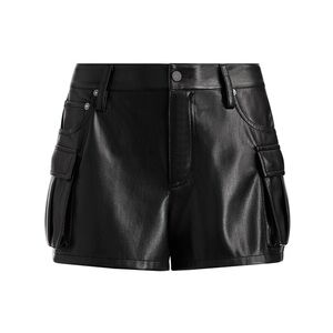 Alice + Olivia Black Vegan Leather Cargo Shorts *NWT
